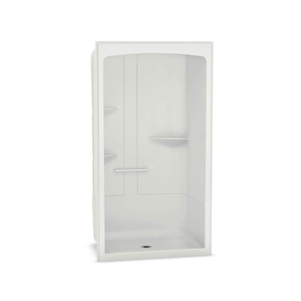 ALLIA SHR-4834 Acrylic Alcove Center Drain One-Piece Shower in White