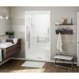 ALLIA SHR-4834 Acrylic Alcove Center Drain One-Piece Shower in White