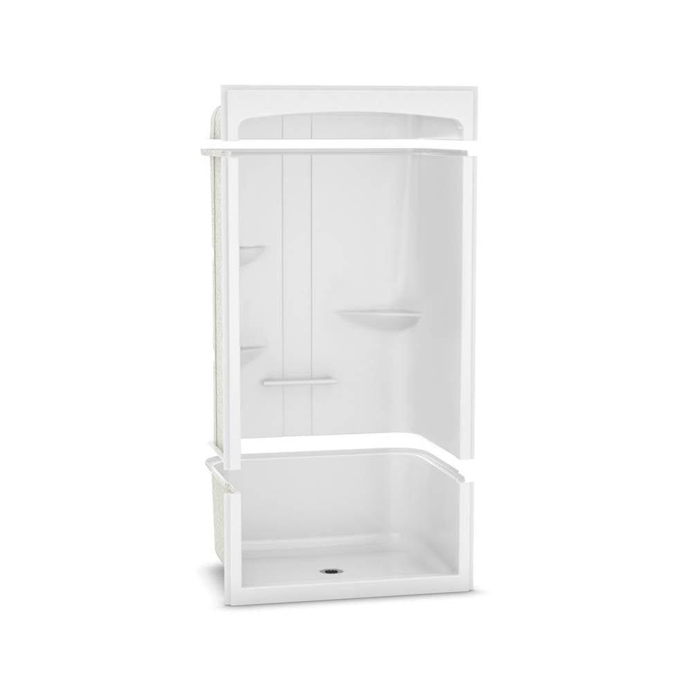 ALLIA SHR-4834 Acrylic Alcove Center Drain Three-Piece Shower in White
