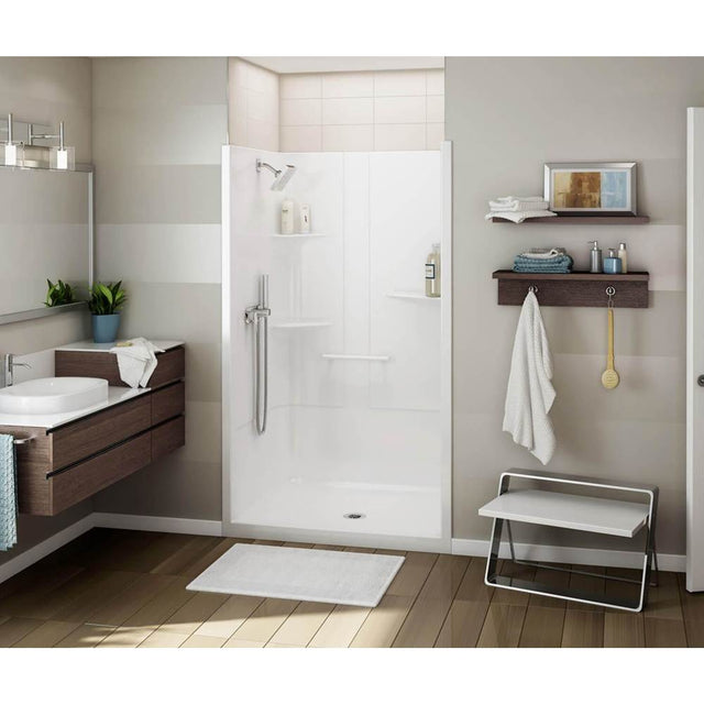 Maax - ALLIA SH-4834 Acrylic Alcove Center Drain One-Piece Shower in White - White