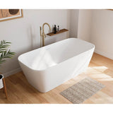Renata 67 x 32 Acrylic Freestanding Center Drain Bathtub in Matte White with Matte White Skirt