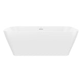 Renata 67 x 32 Acrylic Freestanding Center Drain Bathtub in Matte White with Matte White Skirt