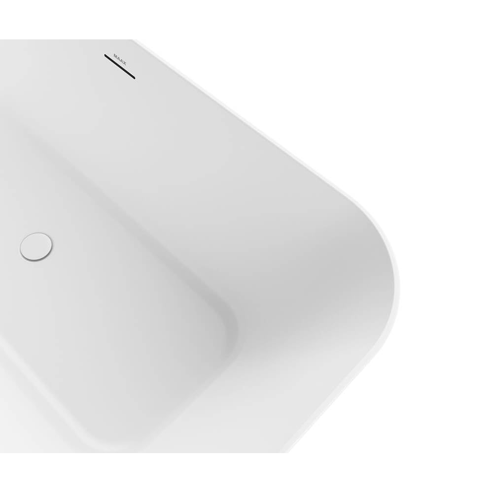 Renata 67 x 32 Acrylic Freestanding Center Drain Bathtub in Matte White with Matte White Skirt