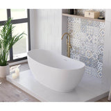 Valentina 67 x 32 Acrylic Freestanding Center Drain Bathtub in Matte White with Matte White Skirt
