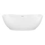 Valentina 67 x 32 Acrylic Freestanding Center Drain Bathtub in Matte White with Matte White Skirt