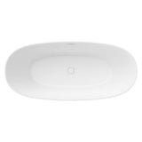 Valentina 67 x 32 Acrylic Freestanding Center Drain Bathtub in Matte White with Matte White Skirt