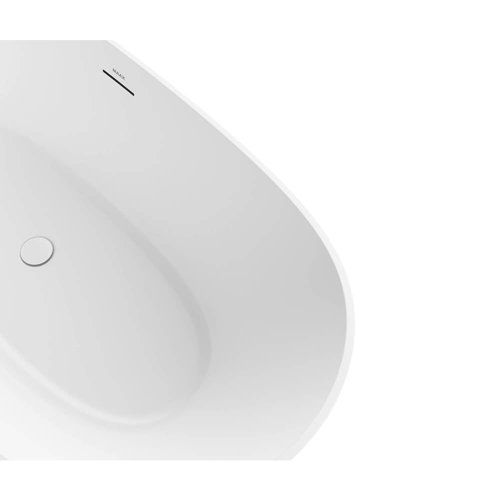 Valentina 67 x 32 Acrylic Freestanding Center Drain Bathtub in Matte White with Matte White Skirt