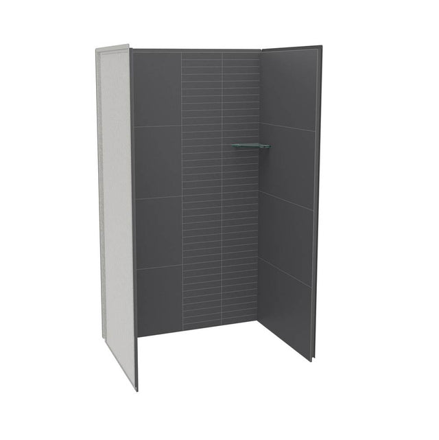Maax - Utile 4836 Composite Direct-to-Stud Three-Piece Alcove Shower Wall Kit in Erosion Charcoal - Charcoal