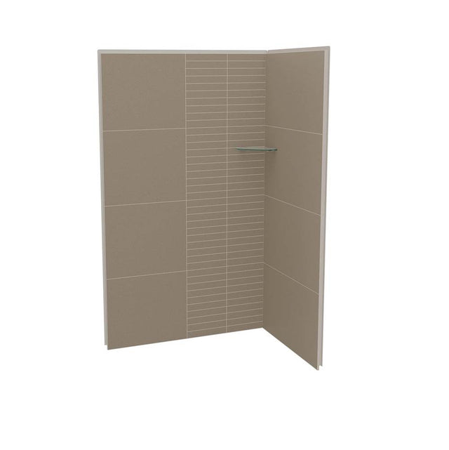 Maax - Utile 4832 Composite Direct-to-Stud Two-Piece Corner Shower Wall Kit in Erosion Taupe - Taupe