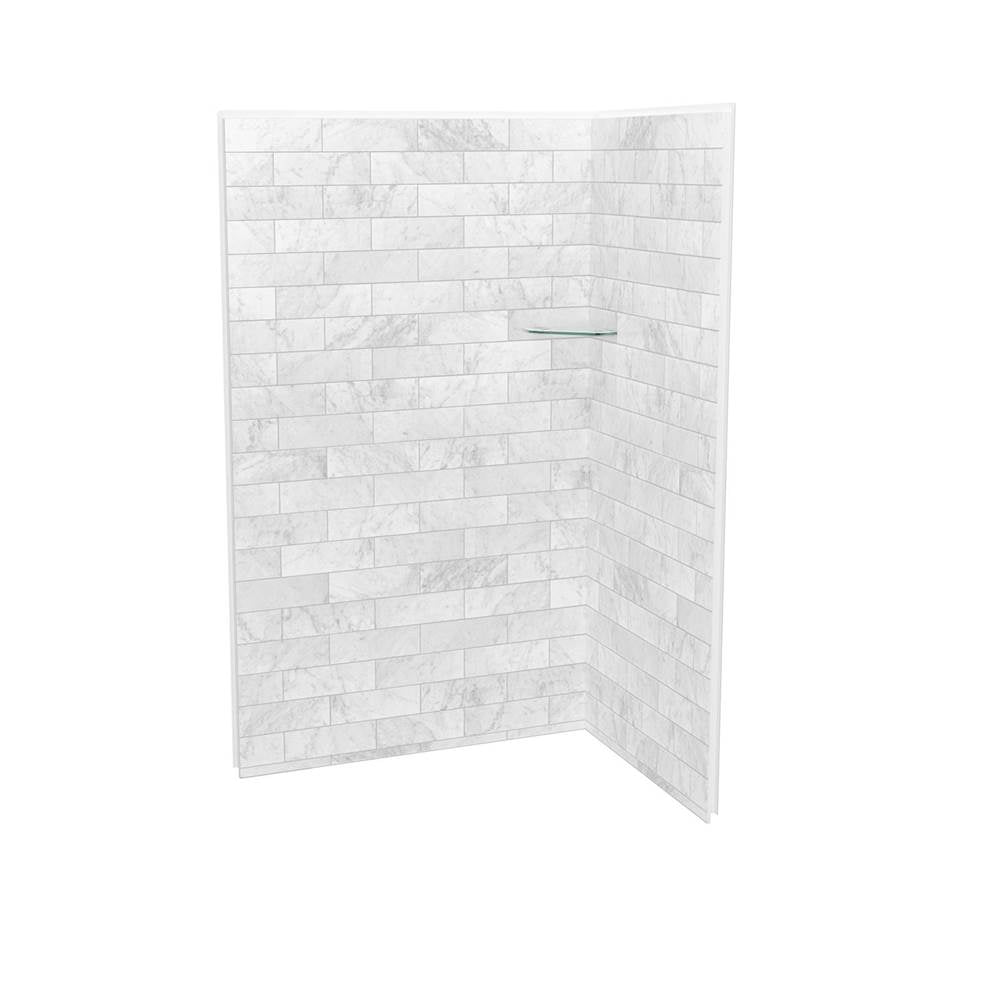 Maax - Utile 4836 Composite Direct-to-Stud Two-Piece Corner Shower Wall Kit in Marble Carrara - Carrara