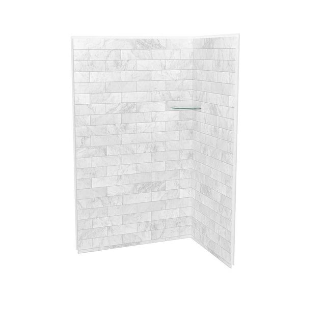 Maax - Utile 4836 Composite Direct-to-Stud Two-Piece Corner Shower Wall Kit in Marble Carrara - Carrara