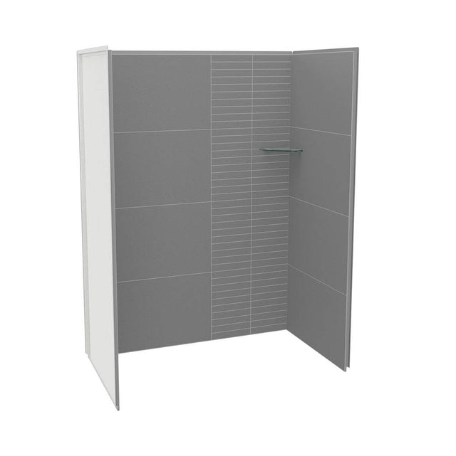 Maax - Utile 6032 Composite Direct-to-Stud Three-Piece Alcove Shower Wall Kit in Erosion Pebble Grey - Pebble grey