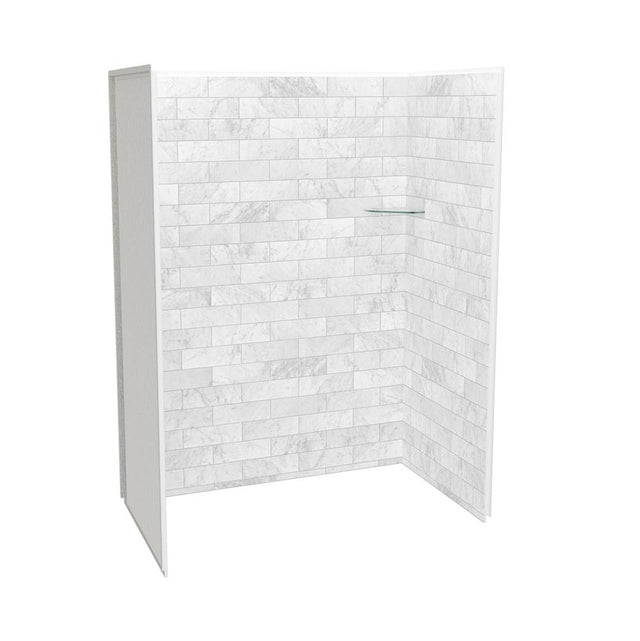 Maax - Utile 6032 Composite Direct-to-Stud Three-Piece Alcove Shower Wall Kit in Marble Carrara - Carrara