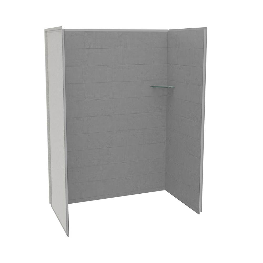 Maax - Utile 6036 Composite Direct-to-Stud Three-Piece Alcove Shower Wall Kit in Factory Sleek Smoke - Smoke