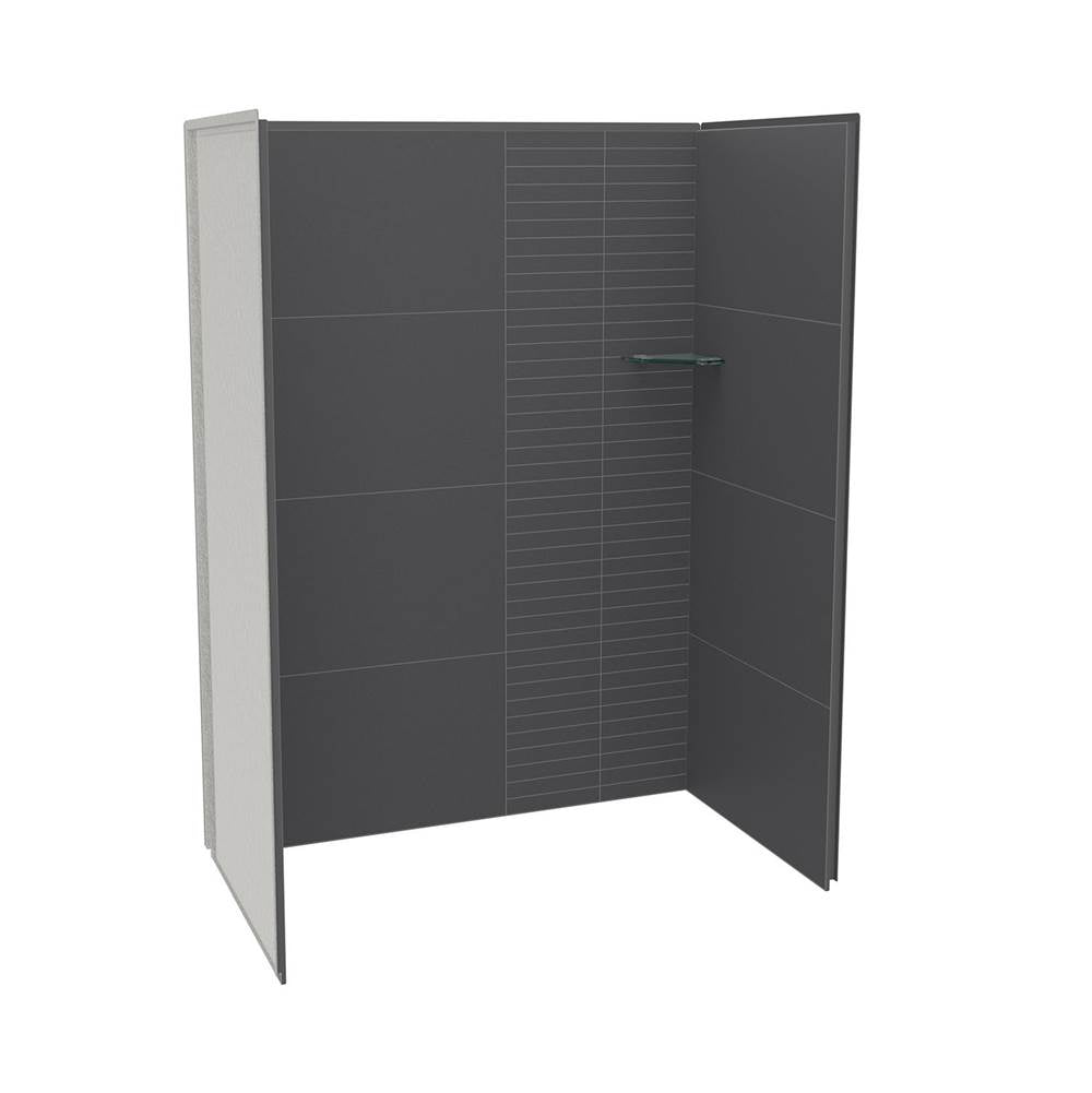 Maax - Utile 6036 Composite Direct-to-Stud Three-Piece Alcove Shower Wall Kit in Erosion Charcoal - Charcoal