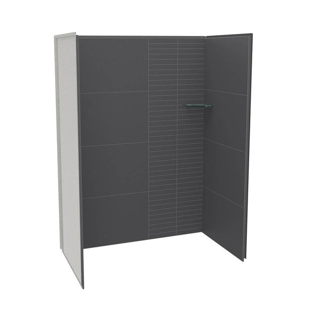 Maax - Utile 6036 Composite Direct-to-Stud Three-Piece Alcove Shower Wall Kit in Erosion Charcoal - Charcoal
