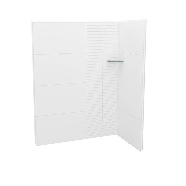 Maax - Utile 6032 Composite Direct-to-Stud Two-Piece Corner Shower Wall Kit in Erosion Bora White - Bora white