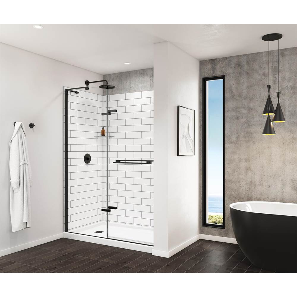 Utile 6036 Composite Direct-to-Stud Two-Piece Corner Shower Wall Kit in Metro Tux