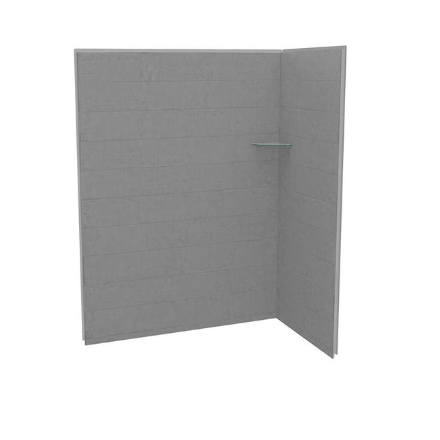 Maax - Utile 6036 Composite Direct-to-Stud Two-Piece Corner Shower Wall Kit in Factory Sleek Smoke - Smoke