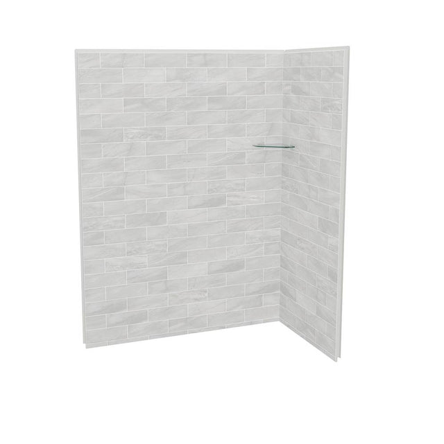 Maax - Utile 6036 Composite Direct-to-Stud Two-Piece Corner Shower Wall Kit in Organik Permafrost - Permafrost