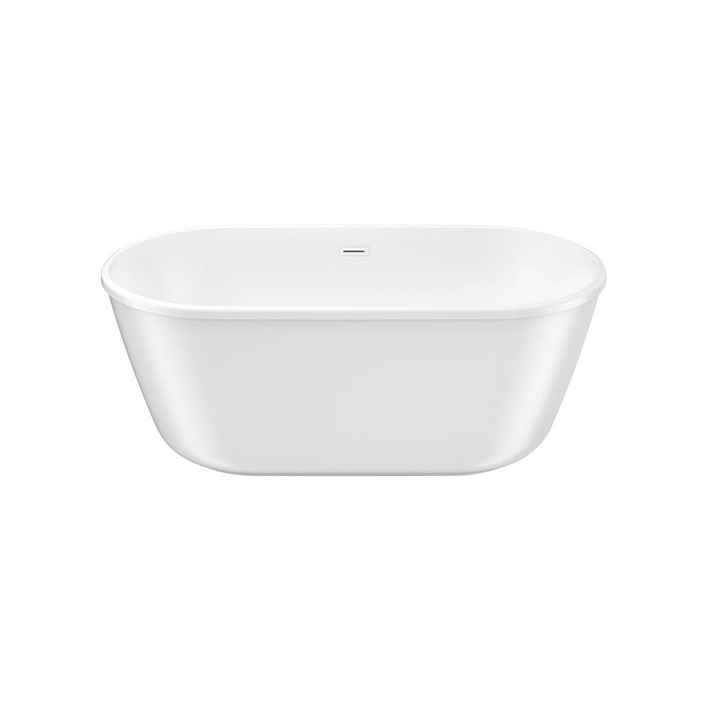 Golan 5829 AcrylX Freestanding Center Drain Bathtub in White with White Skirt