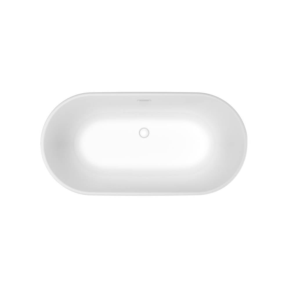 Golan 5829 AcrylX Freestanding Center Drain Bathtub in White with White Skirt