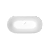 Golan 5829 AcrylX Freestanding Center Drain Bathtub in White with White Skirt
