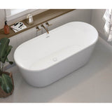 Golan 6429 AcrylX Freestanding Center Drain Bathtub in White with White Skirt