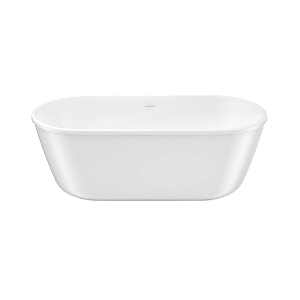 Golan 6429 AcrylX Freestanding Center Drain Bathtub in White with White Skirt