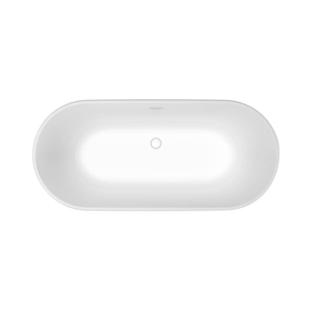 Golan 6429 AcrylX Freestanding Center Drain Bathtub in White with White Skirt