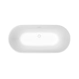 Golan 6429 AcrylX Freestanding Center Drain Bathtub in White with White Skirt