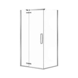 Link Curve Rectangular 42 x 34 x 75 in. 8mm Pivot Shower Door for Corner Installation with Clear glass in Chrome
