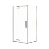 Link Curve Rectangular 42 x 34 x 75 in. 8mm Pivot Shower Door for Corner Installation with Clear glass in Brushed Nickel