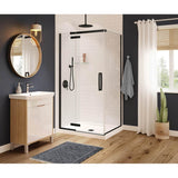 Maax - Link Curve Rectangular 42 x 34 x 75 in. 8mm Pivot Shower Door for Corner Installation with Clear glass in Matte Black