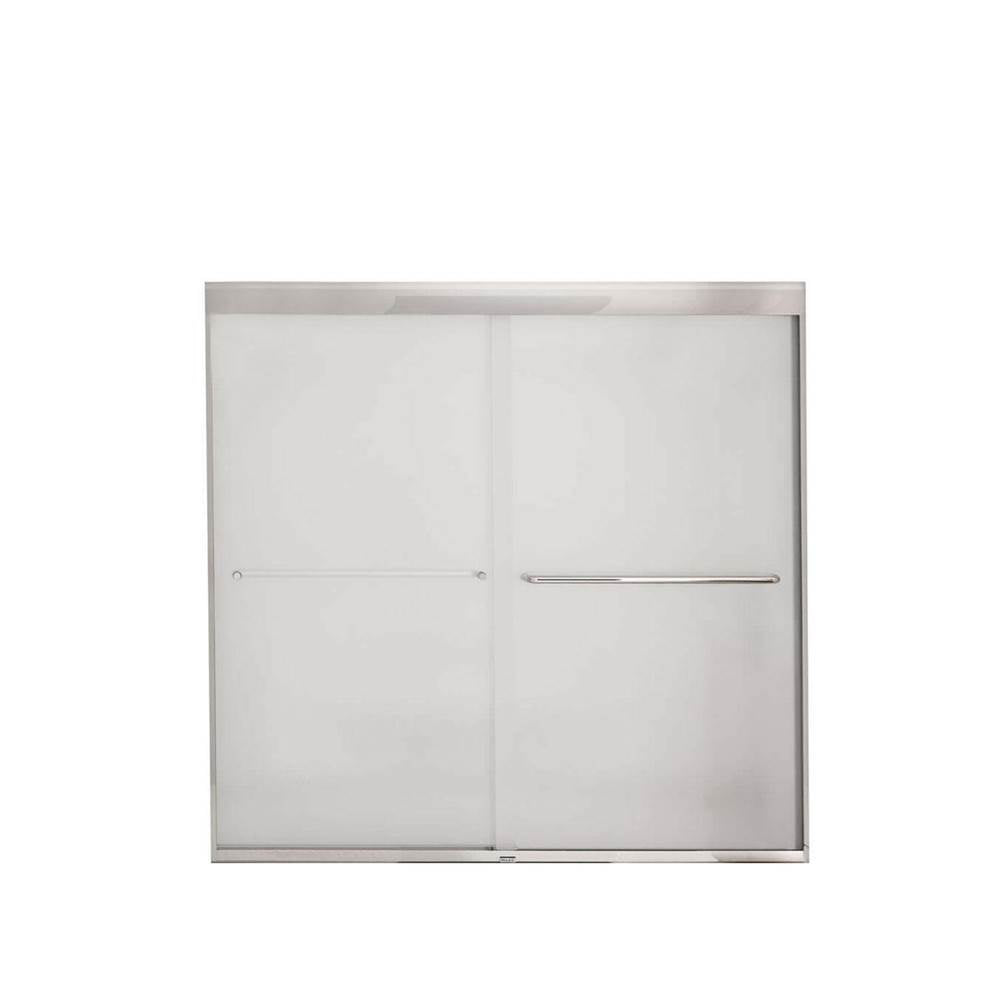 Kameleon 55-59 x 57 in. 6 mm Bypass Tub Door for Alcove Installation with Frosted glass in Chrome