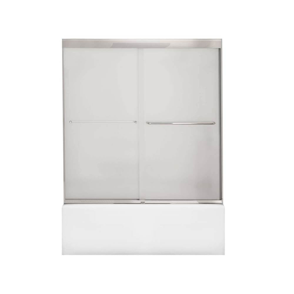 Kameleon 55-59 x 57 in. 6 mm Bypass Tub Door for Alcove Installation with Frosted glass in Chrome