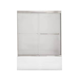 Kameleon 55-59 x 57 in. 6 mm Bypass Tub Door for Alcove Installation with Frosted glass in Chrome