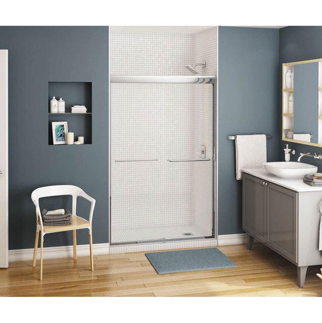 Maax - Kameleon 43-47 x 71 in. 6 mm Bypass Shower Door for Alcove Installation with Clear glass in Chrome