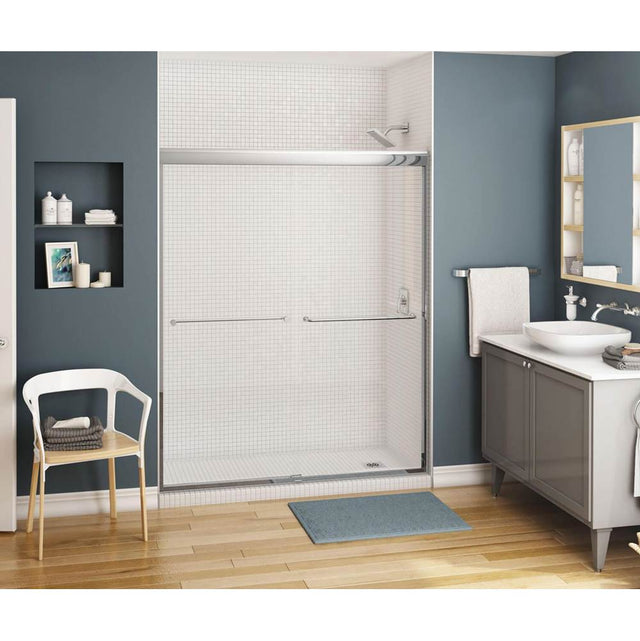 Maax - Kameleon 55-59 x 71 in. 6 mm Bypass Shower Door for Alcove Installation with Clear glass in Chrome