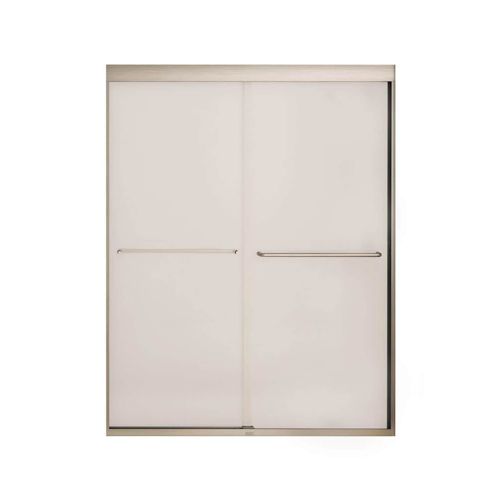 Kameleon 55-59 x 71 in. 6 mm Bypass Shower Door for Alcove Installation with Frosted glass in Brushed Nickel