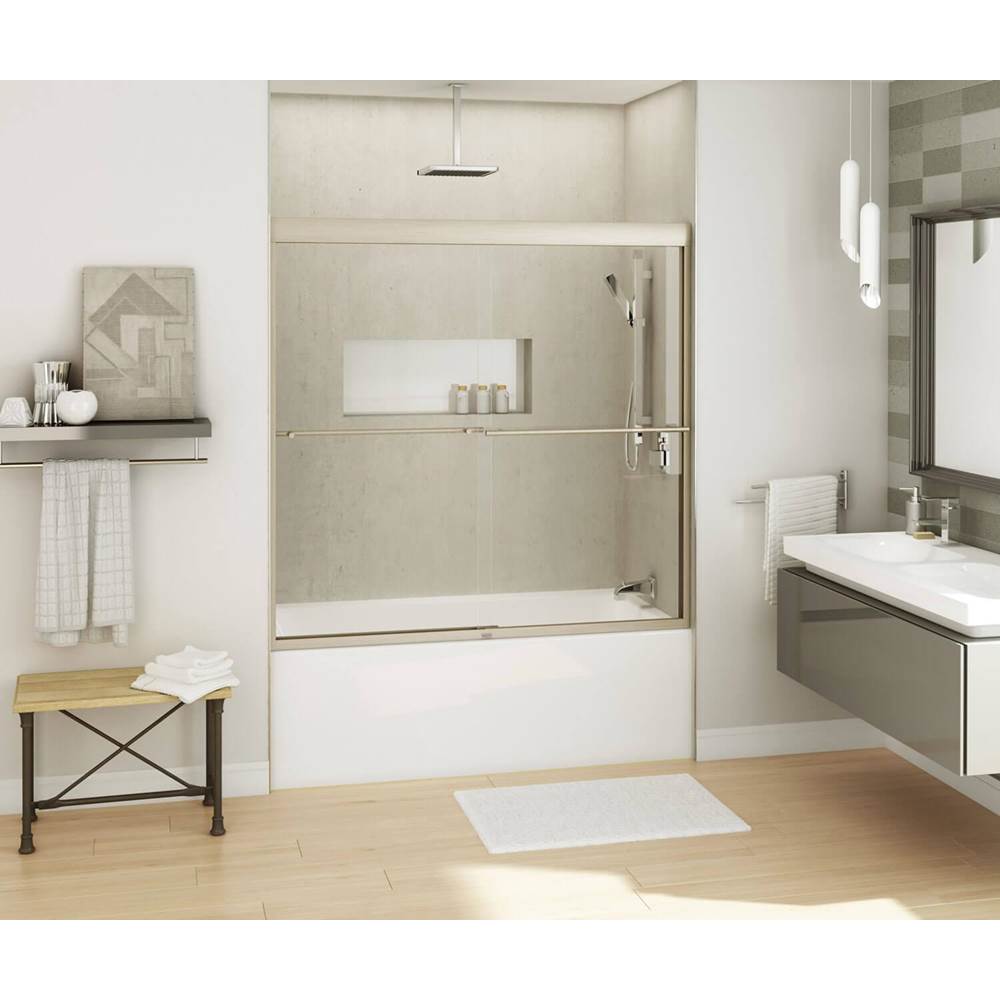 Kameleon SC 55-59 x 57 in. 6 mm Bypass Tub Door for Alcove Installation with Clear glass in Brushed Nickel