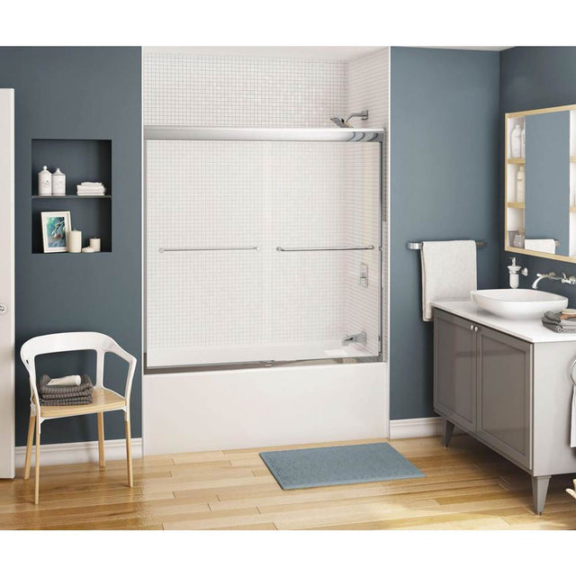 Maax - Kameleon SC 55-59 x 57 in. 8 mm Bypass Tub Door for Alcove Installation with Clear glass in Chrome