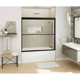 Kameleon SC 55-59 x 57 in. 8 mm Bypass Tub Door for Alcove Installation with Clear glass in Dark Bronze