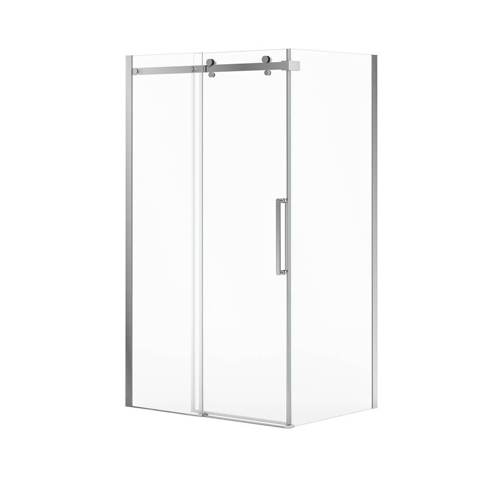 Halo Pro 48 x 32 x 78 3/4 in. 8mm Sliding Shower Door for Corner Installation with Clear glass in Chrome