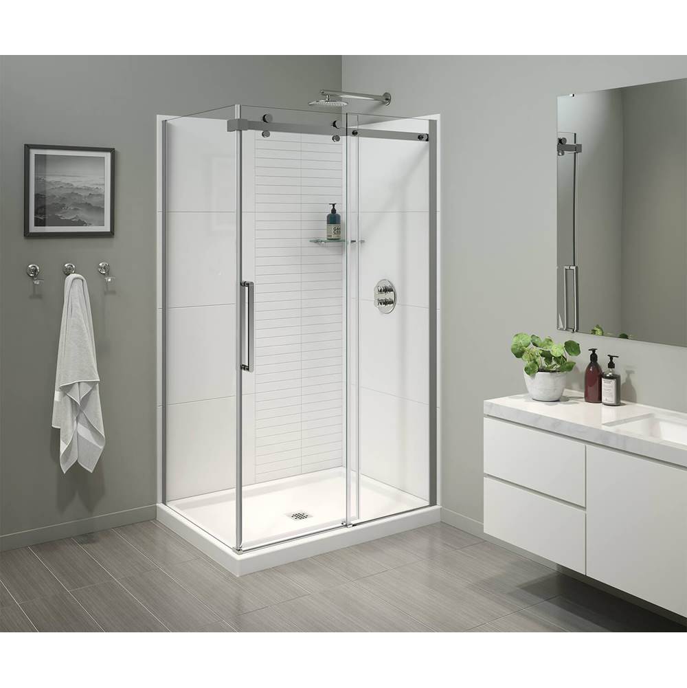 Maax - Halo Pro 48 x 32 x 78 3/4 in. 8mm Sliding Shower Door for Corner Installation with Clear glass in Chrome