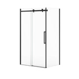 Halo Pro 48 x 32 x 78 3/4 in. 8mm Sliding Shower Door for Corner Installation with Clear glass in Matte Black