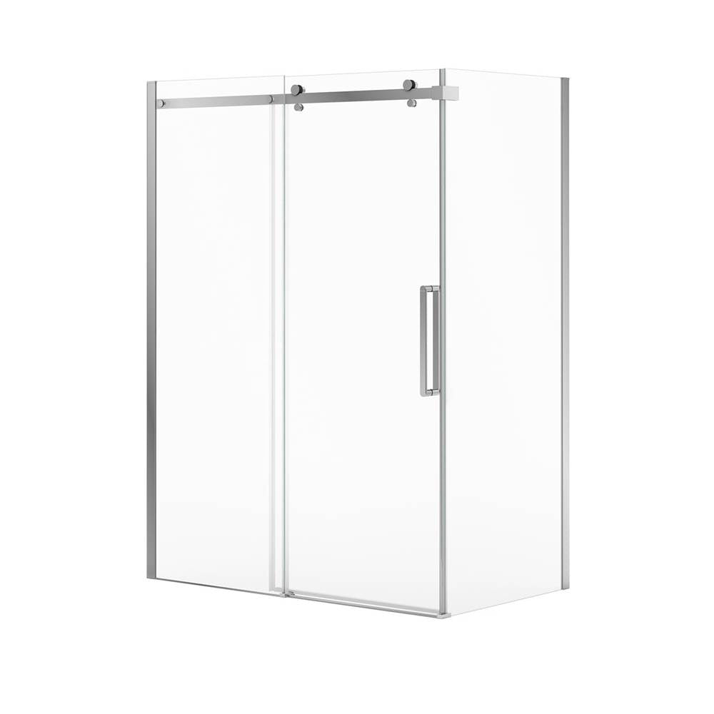 Halo Pro 60 x 32 x 78 3/4 in. 8mm Sliding Shower Door for Corner Installation with Clear glass in Chrome