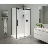 Maax - Halo Pro 48 x 36 x 78 3/4 in. 8mm Sliding Shower Door for Corner Installation with Clear glass in Matte Black
