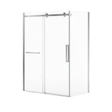 Halo Pro 60 x 32 x 78 3/4 in. 8mm Sliding Shower Door with Towel Bar for Corner Installation with Clear glass in Chrome