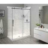 Maax - Halo Pro 60 x 32 x 78 3/4 in. 8mm Sliding Shower Door with Towel Bar for Corner Installation with Clear glass in Chrome